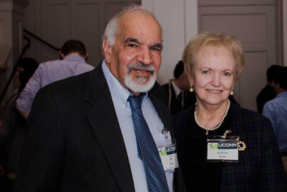 Distinguished Professor Dr. Harold Brody poses with Katherine Brody at the 2018 MSE Banquet. 